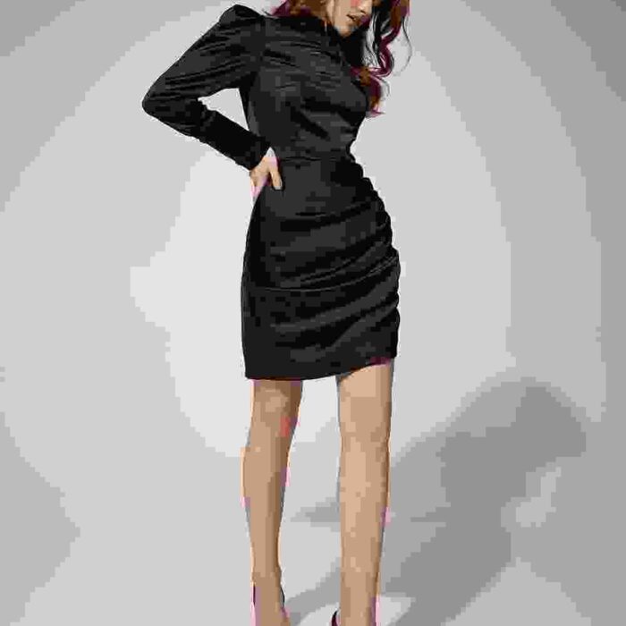 Drapped Satin Mini Dress