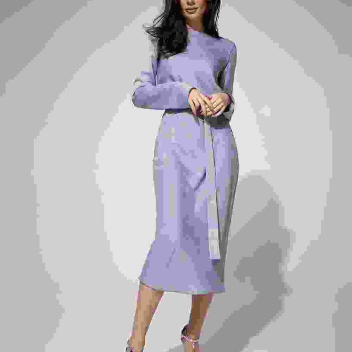 Knitted Long Sleeve Midi