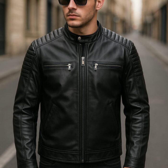 Premium Men’s Leather Jacket – Stylish Biker Design – Made in Turkey