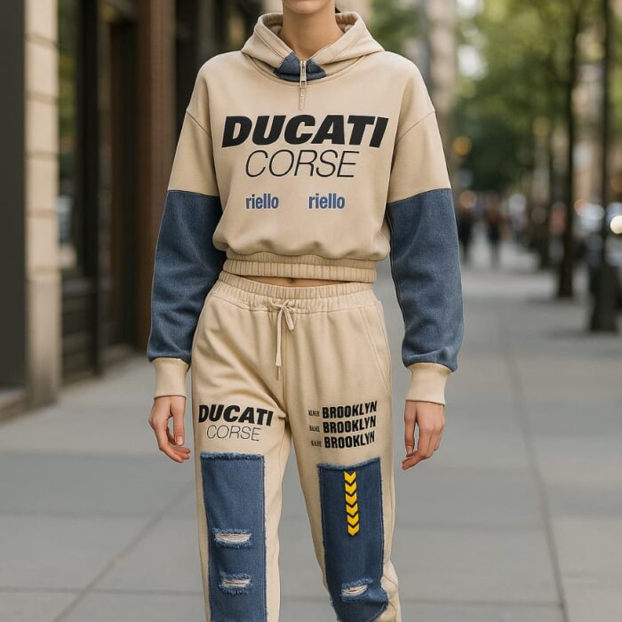 Premium French Terry Cotton “Ducati Corse” Tracksuit Set