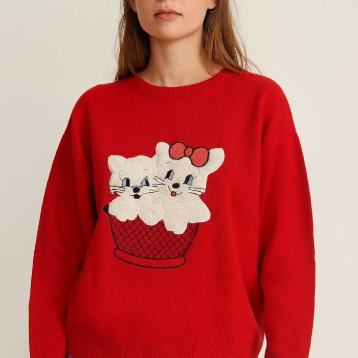 Turkish Soft Knit “Cute Cats” Sweater – Premium