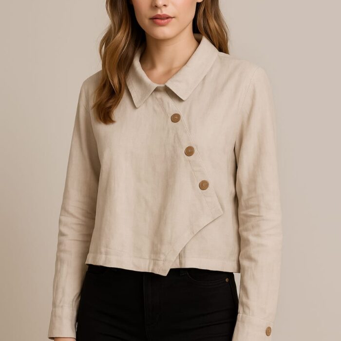 Premium Beige Linen Shirt – Elegant Minimal Cut