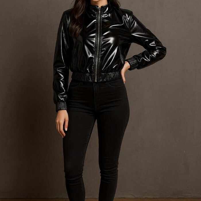 Premium Shiny Black Jacket – Turkish Quality