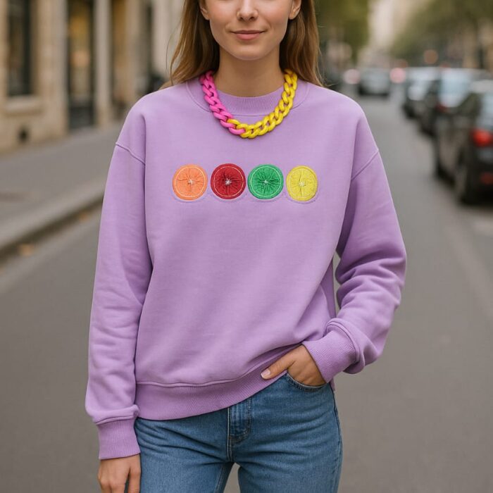 Premium Heavy Fleece Sweatshirt – Funky Fruit Embroidery