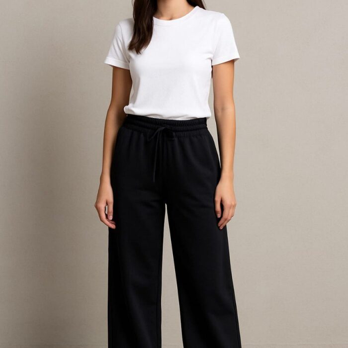 Women’s Cotton Fleece Wide-Leg Pants – Made in Lebanon