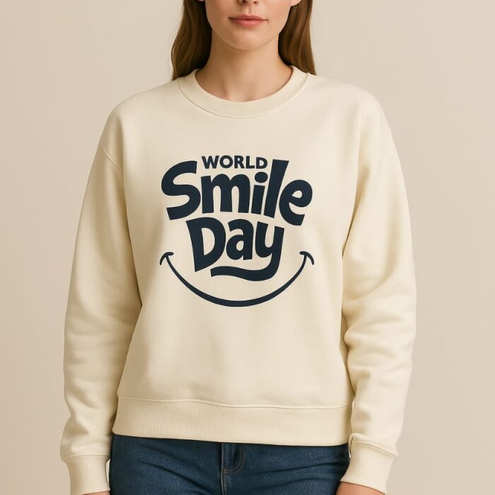 Women’s “World Smile Day” Sweatshirt – Heavy Fabric Casual Top
