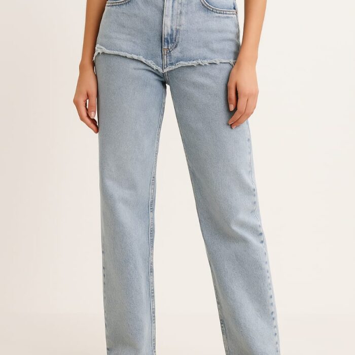 Women’s Stylish Premium Distressed High-Waist Jeans – Light Blue