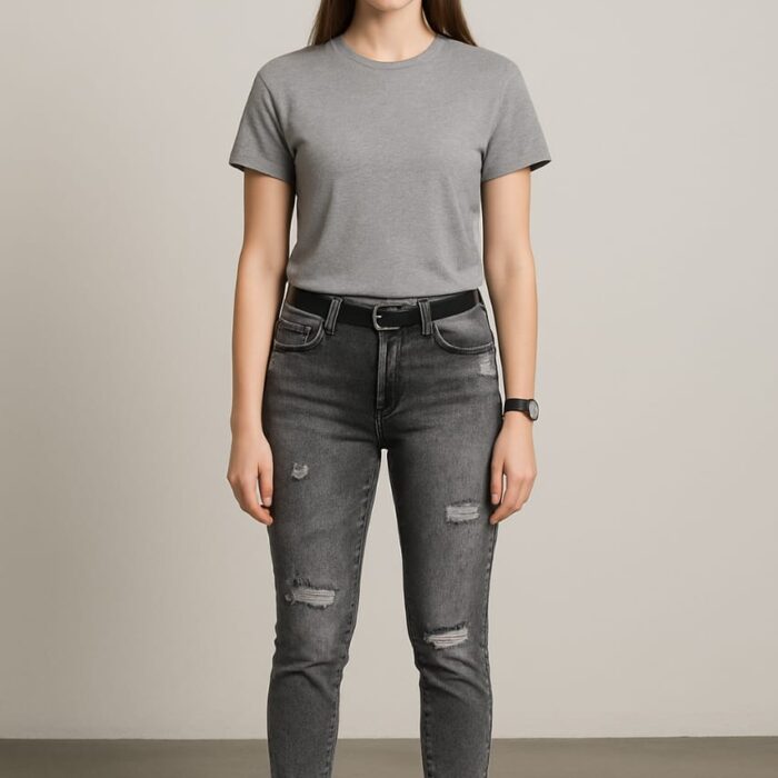 Women’s Casual Cool Turkish Lycra Skinny Jeans – Premium Quality (Grey)