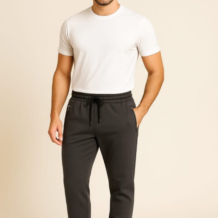 Men’s Turkish Cotton French Terry Slim Fit Pants – Premium Casual Wear