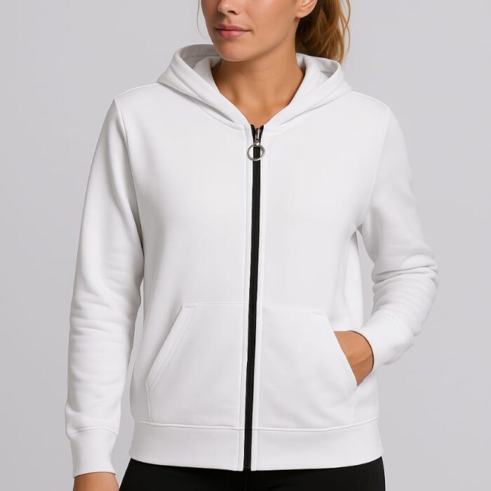 Women’s Lycra Zipper Hoodie – Lightweight Spring Fabric (S–XL)