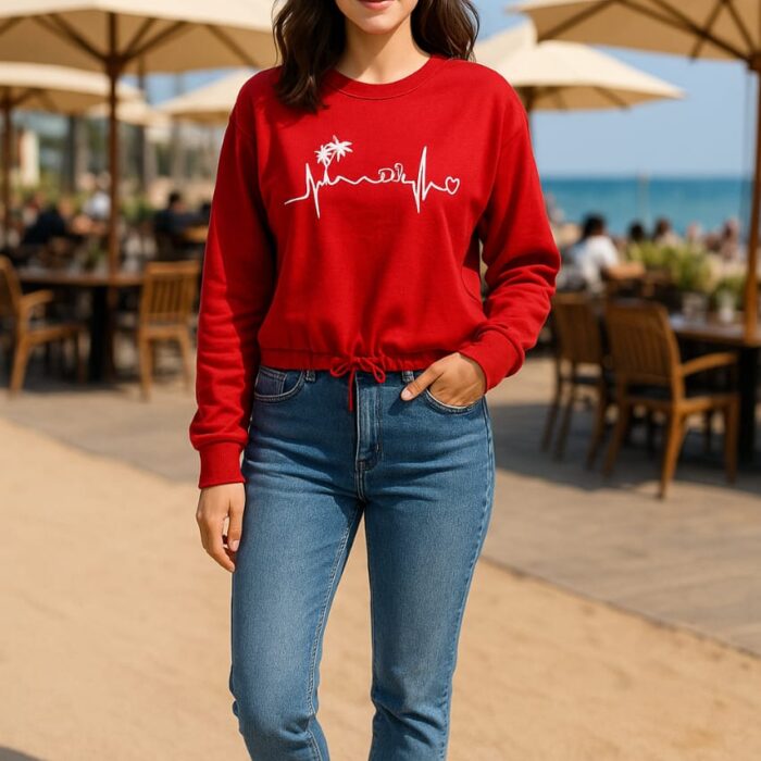 Women’s French Terry Sweatshirt – Casual Drawstring – Cheap Price