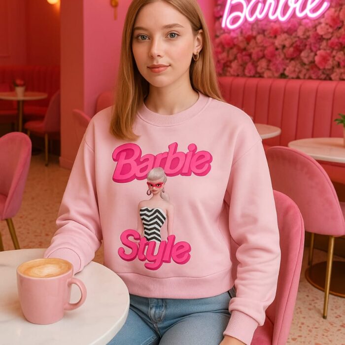 Women’s Barbie Style Sweatshirt – Turkish French Terry