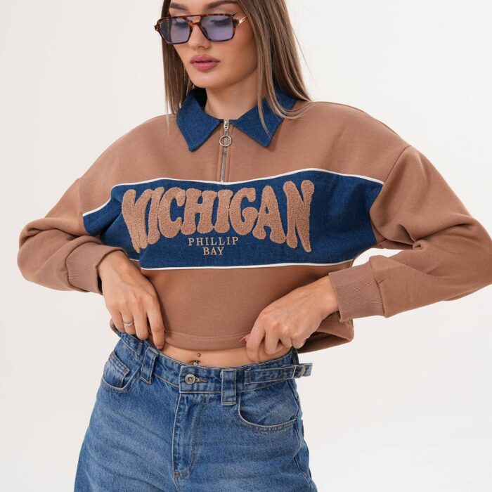 Michigan Women’s Fleece Top – Premium Heavy Turkish Cotton