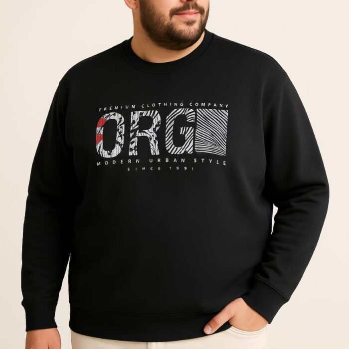 Men’s Big Size Premium Turkish Fleece Cotton Sweatshirt – Branded Urban Style