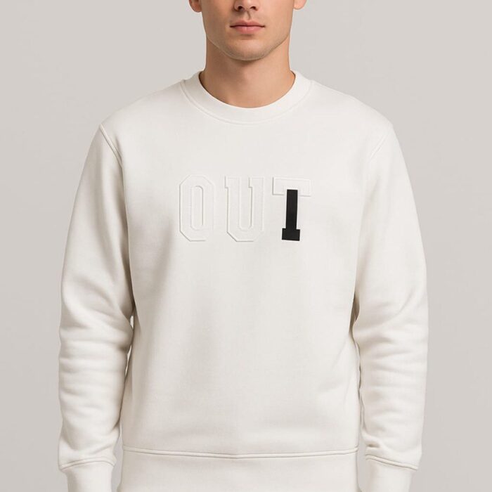 Men’s French Terry Sweatshirt – “OUT” Embossed Design – Premium Turkish Brand