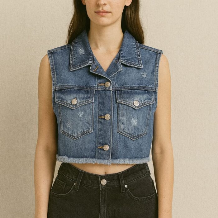 Women’s Stylish Denim Gilet – Premium Jeans Vest – XS to XL